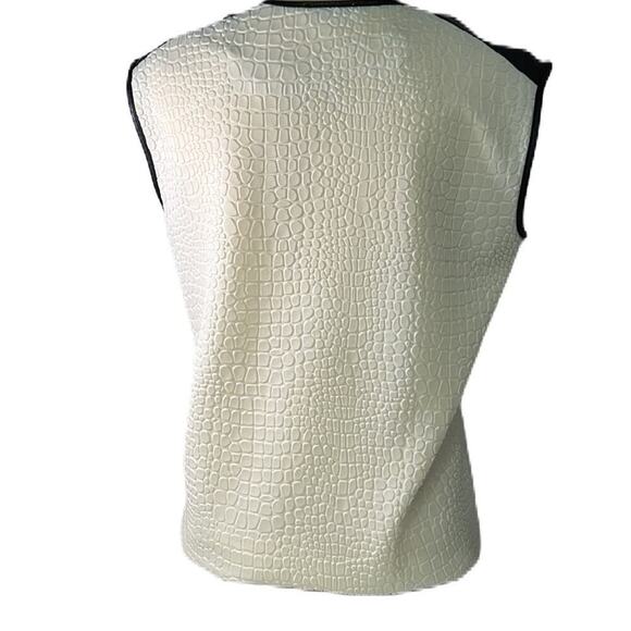 Calvin Klein Cream Black Sleeveless Top Size S - Picture 3 of 5